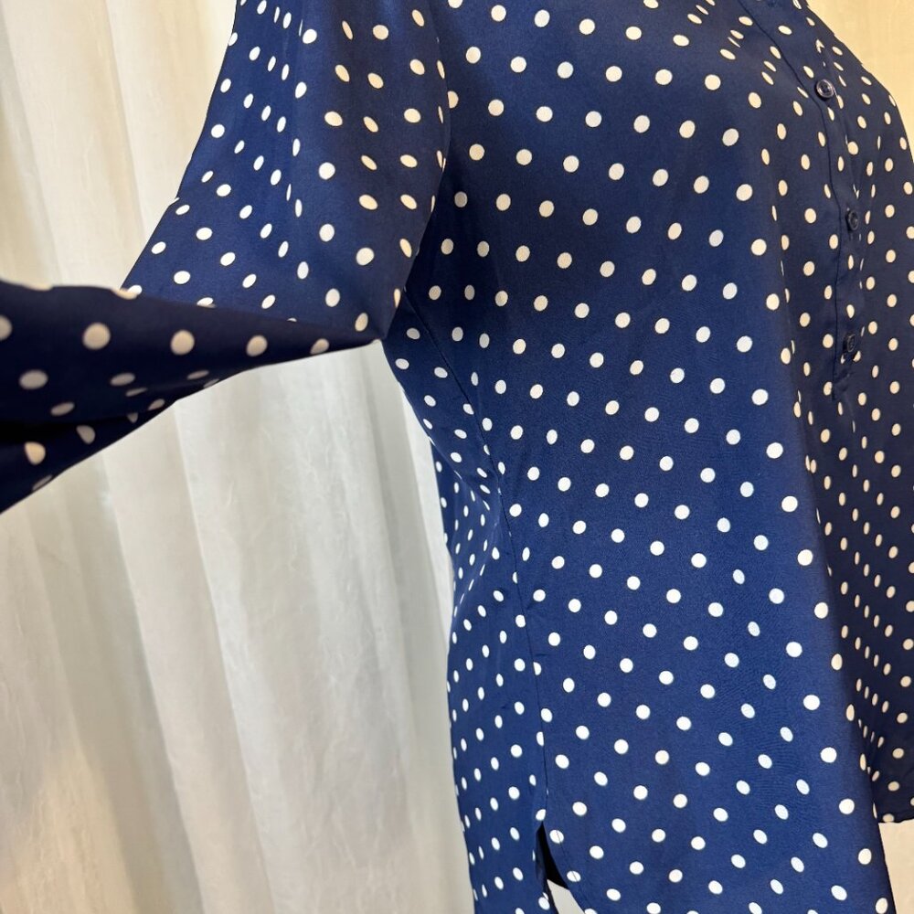 Ann Taylor Navy With White Polka Dots